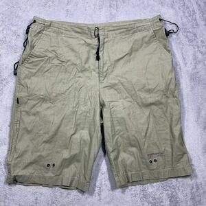 Northpeak Cargo Shorts Mens L Green Linen Blend Gorpcore Utility Hiking